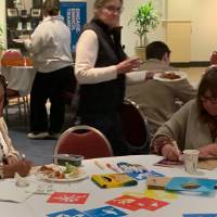 Associate Deans Baily-Fakoury and Schelling decorating lunch bags